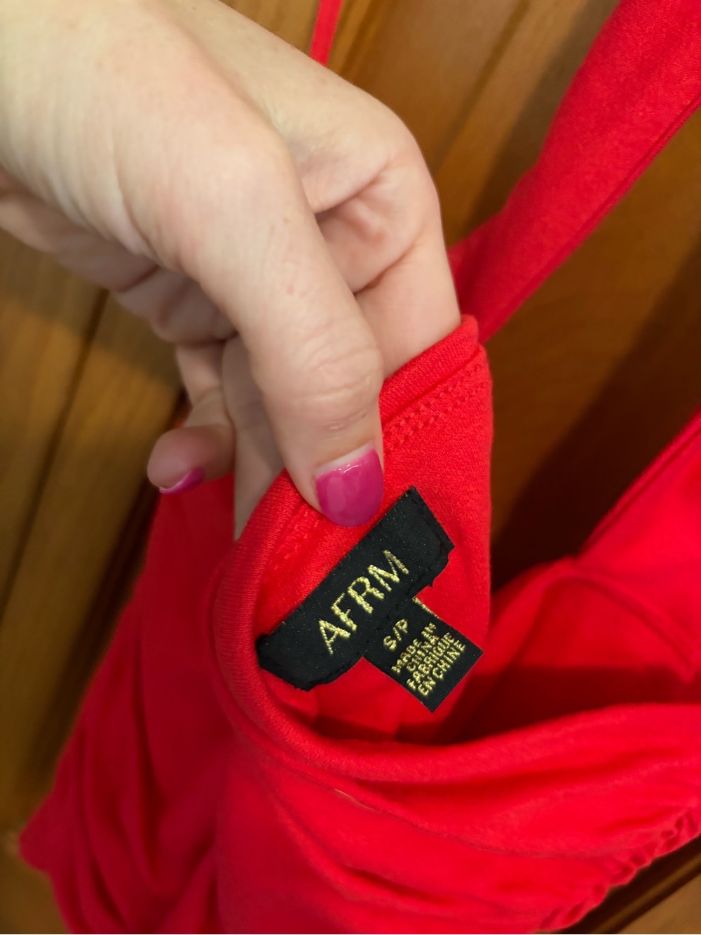 AFRM Red Ruched Halter Tank Top - Picture 3 of 3